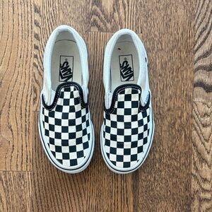 Vans Kids Black and White Checkerboard Slip-Ons